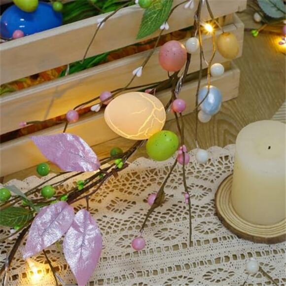 6 FT Easter Egg Christmas Garland, Battery Operated Christmas Garland - Picture 6 of 7